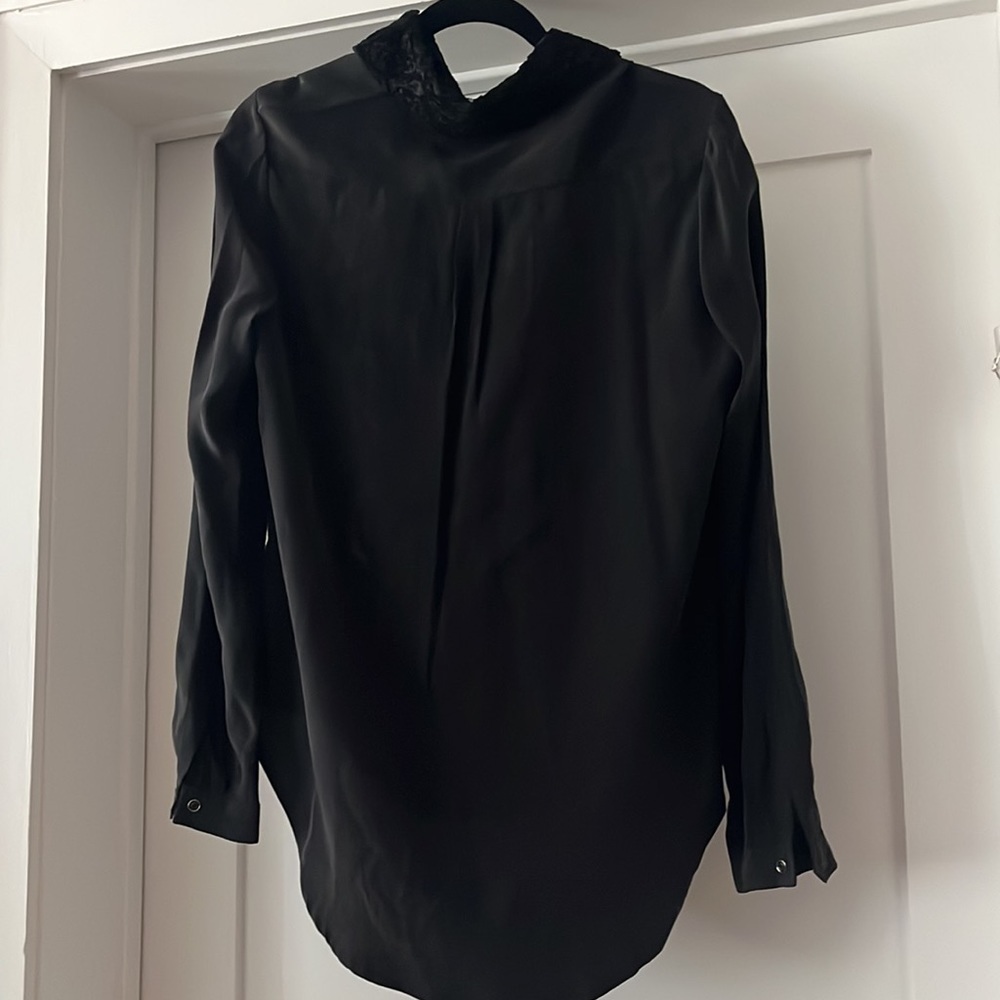 NWT TRACY REESE lace silk collared shirt - Picture 2 of 7